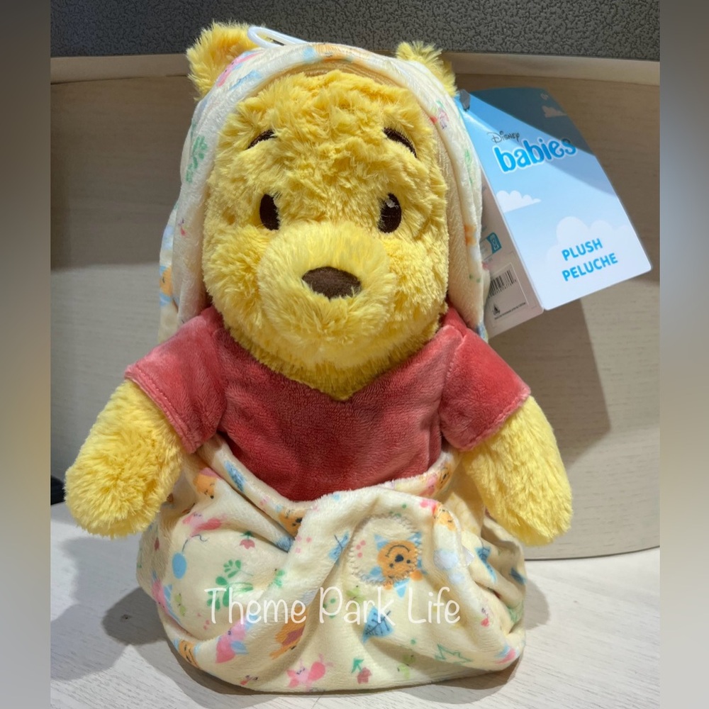 Disney Parks Winnie the Pooh Babies Baby Blanket Swaddle Plush Toy NEW